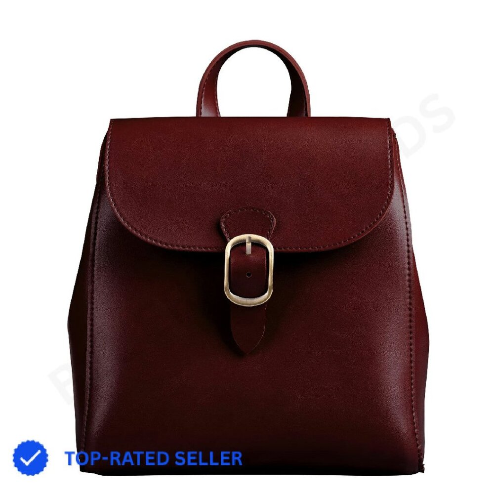 Vegan Leather Convertible Backpack Daypack Classic Vintage Chic 3-Way Strap